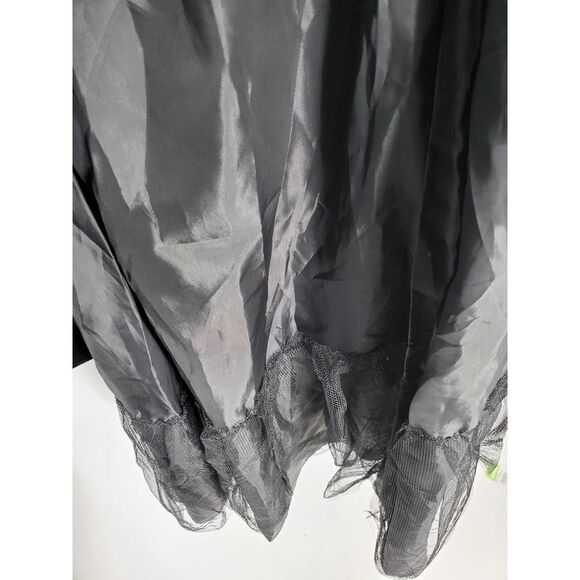 PINKY & ME  women’s 4P Black satin flare maxi cocktail dinner Dress - Picture 6 of 6